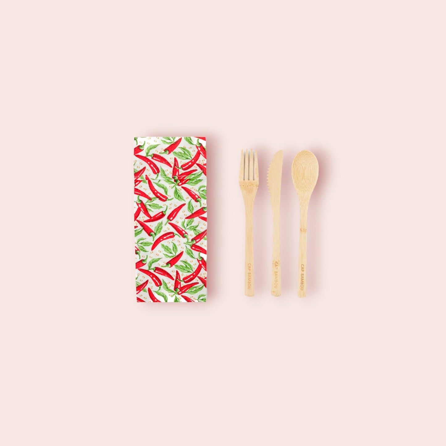 Kit de 3 couverts réutilisables avec pochon | Cap Bambou