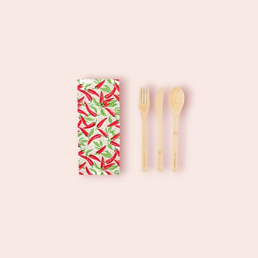 Kit de 3 couverts réutilisables avec pochon | Cap Bambou